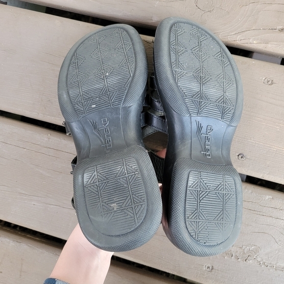 Vintage y2k Dansko Lolita Black Strappy Buckle Chunky Platform Clogs Sandals - Picture 6 of 8